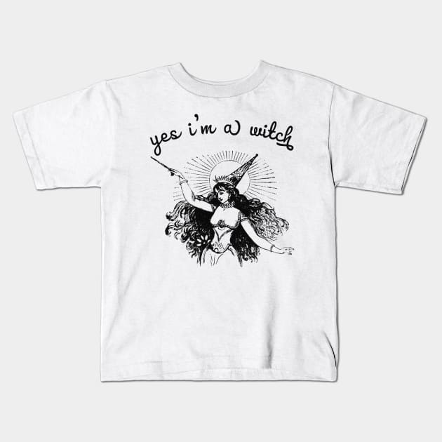 †† Yes I'm A Witch †† Illustration Art Kids T-Shirt by CultOfRomance